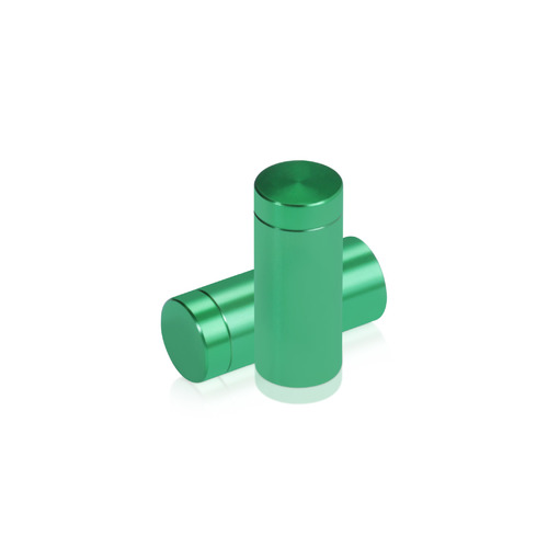 1/2'' Diameter X 1'' Barrel Length, Affordable Aluminum Standoffs, Green Anodized Finish Easy Fasten Standoff (For Inside / Outside use) [Required Material Hole Size: 3/8'']