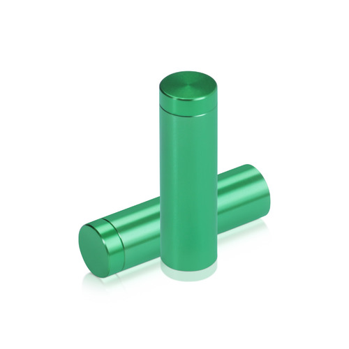 1/2'' Diameter X 1-1/2'' Barrel Length, Affordable Aluminum Standoffs, Green Anodized Finish Easy Fasten Standoff (For Inside / Outside use) [Required Material Hole Size: 3/8'']