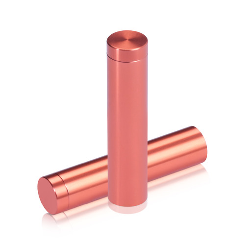 1/2'' Diameter X 2'' Barrel Length, Affordable Aluminum Standoffs, Copper Anodized Finish Easy Fasten Standoff (For Inside / Outside use) [Required Material Hole Size: 3/8'']