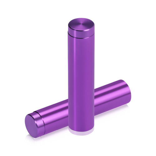 1/2'' Diameter X 2'' Barrel Length, Affordable Aluminum Standoffs, Purple Anodized Finish Easy Fasten Standoff (For Inside / Outside use) [Required Material Hole Size: 3/8'']