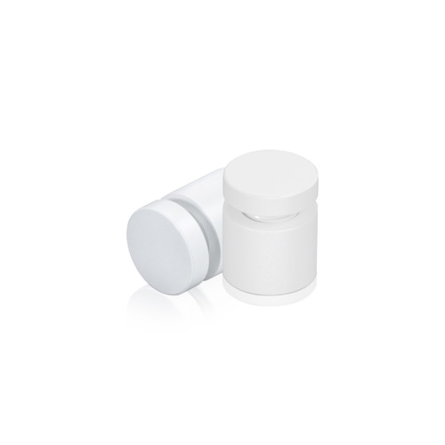 5/8'' Diameter X 1/2'' Barrel Length, Affordable Aluminum Standoffs, White Coated Finish Easy Fasten Standoff (For Inside / Outside use) [Required Material Hole Size: 7/16'']