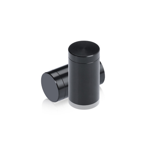 5/8'' Diameter X 1'' Barrel Length, Affordable Aluminum Standoffs, Black Anodized Finish Easy Fasten Standoff (For Inside / Outside use) [Required Material Hole Size: 7/16'']