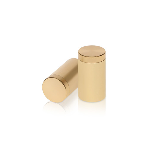 5/8'' Diameter X 1'' Barrel Length, Affordable Aluminum Standoffs, Champagne Anodized Finish Easy Fasten Standoff (For Inside / Outside use) [Required Material Hole Size: 7/16'']