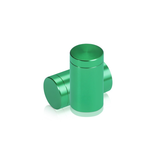 5/8'' Diameter X 1'' Barrel Length, Affordable Aluminum Standoffs, Green Anodized Finish Easy Fasten Standoff (For Inside / Outside use) [Required Material Hole Size: 7/16'']