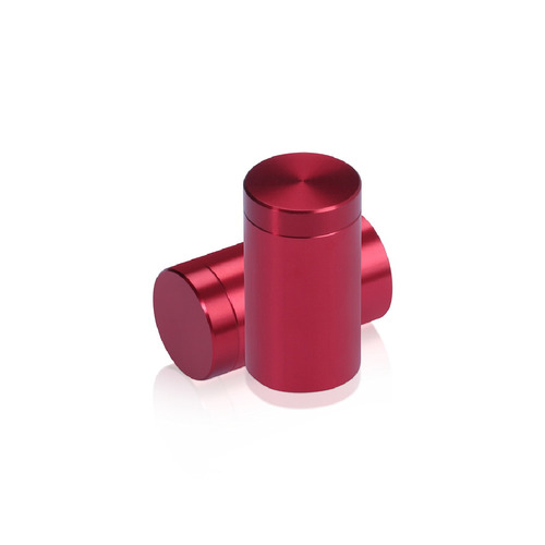 5/8'' Diameter X 1'' Barrel Length, Affordable Aluminum Standoffs, Cherry Red Anodized Finish Easy Fasten Standoff (For Inside / Outside use) [Required Material Hole Size: 7/16'']