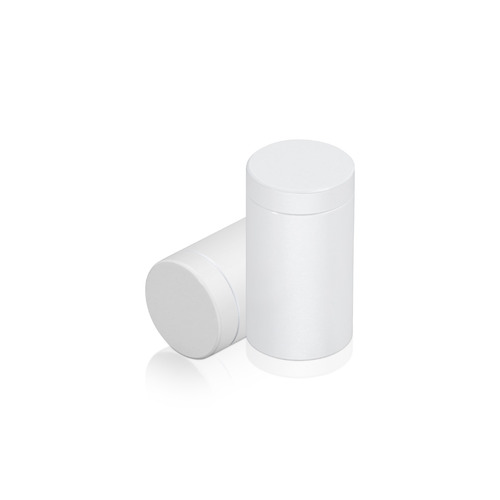 5/8'' Diameter X 1'' Barrel Length, Affordable Aluminum Standoffs, White Coated Finish Easy Fasten Standoff (For Inside / Outside use) [Required Material Hole Size: 7/16'']