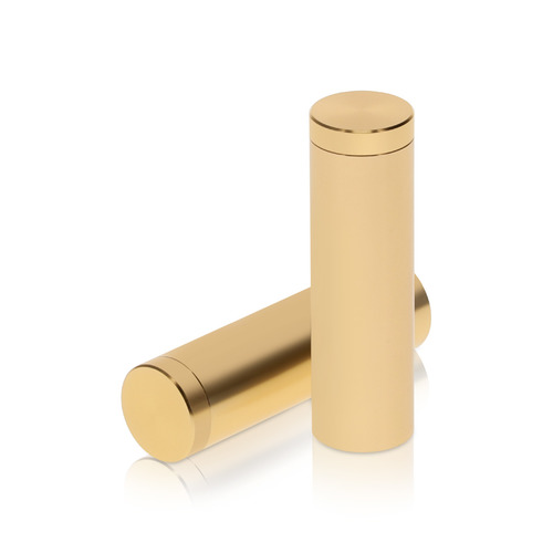 5/8'' Diameter X 2'' Barrel Length, Affordable Aluminum Standoffs, Champagne Anodized Finish Easy Fasten Standoff (For Inside / Outside use) [Required Material Hole Size: 7/16'']