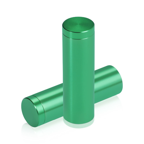 5/8'' Diameter X 2'' Barrel Length, Affordable Aluminum Standoffs, Green Anodized Finish Easy Fasten Standoff (For Inside / Outside use) [Required Material Hole Size: 7/16'']