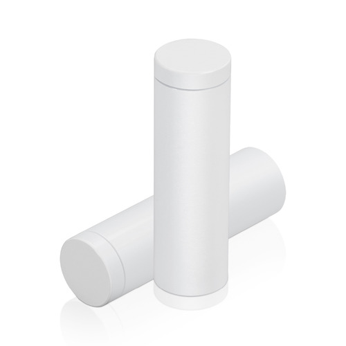 5/8'' Diameter X 2'' Barrel Length, Affordable Aluminum Standoffs, White Coated Finish Easy Fasten Standoff (For Inside / Outside use) [Required Material Hole Size: 7/16'']