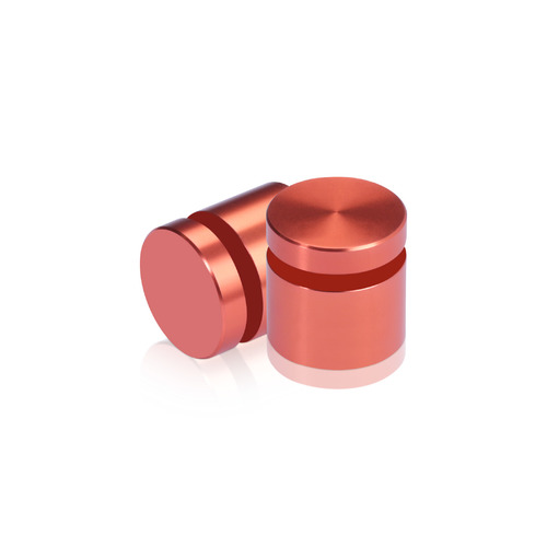 3/4'' Diameter X 1/2'' Barrel Length, Affordable Aluminum Standoffs, Copper Anodized Finish Easy Fasten Standoff (For Inside / Outside use) [Required Material Hole Size: 7/16'']