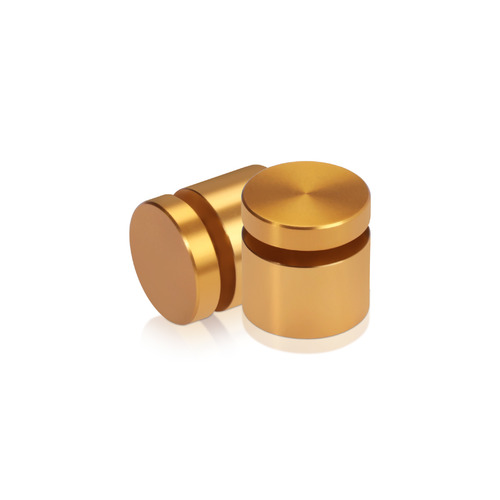 3/4'' Diameter X 1/2'' Barrel Length, Affordable Aluminum Standoffs, Gold Anodized Finish Easy Fasten Standoff (For Inside / Outside use) [Required Material Hole Size: 7/16'']