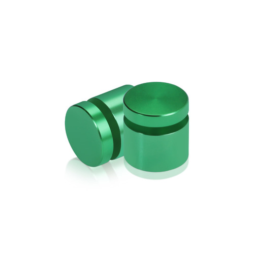 3/4'' Diameter X 1/2'' Barrel Length, Affordable Aluminum Standoffs, Green Anodized Finish Easy Fasten Standoff (For Inside / Outside use) [Required Material Hole Size: 7/16'']