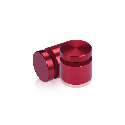 3/4'' Diameter X 1/2'' Barrel Length, Affordable Aluminum Standoffs, Cherry Red Anodized Finish Easy Fasten Standoff (For Inside / Outside use) [Required Material Hole Size: 7/16'']