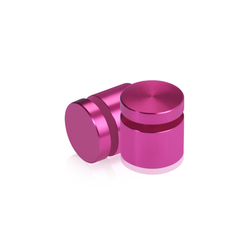 3/4'' Diameter X 1/2'' Barrel Length, Affordable Aluminum Standoffs, Rosy Pink Anodized Finish Easy Fasten Standoff (For Inside / Outside use) [Required Material Hole Size: 7/16'']
