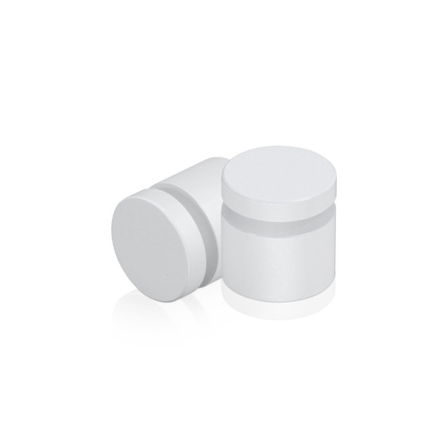 3/4'' Diameter X 1/2'' Barrel Length, Affordable Aluminum Standoffs, White Coated Finish Easy Fasten Standoff (For Inside / Outside use) [Required Material Hole Size: 7/16'']