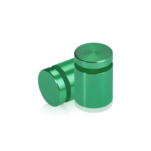 3/4'' Diameter X 3/4'' Barrel Length, Affordable Aluminum Standoffs, Green Anodized Finish Easy Fasten Standoff (For Inside / Outside use) [Required Material Hole Size: 7/16'']