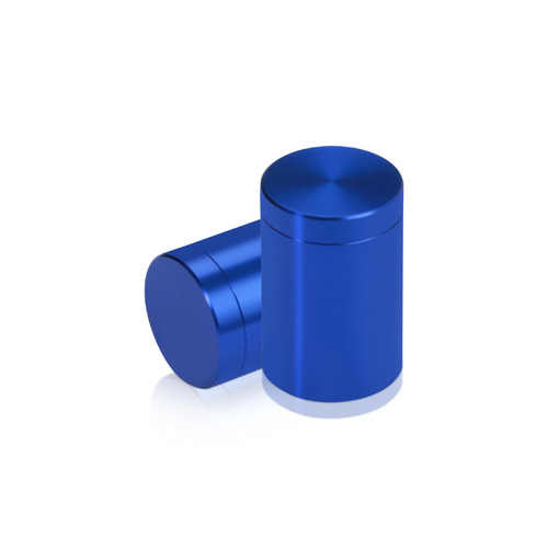 3/4'' Diameter X 1'' Barrel Length, Affordable Aluminum Standoffs, Blue Anodized Finish Easy Fasten Standoff (For Inside / Outside use) [Required Material Hole Size: 7/16'']