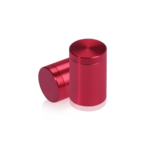 3/4'' Diameter X 1'' Barrel Length, Affordable Aluminum Standoffs, Cherry Red Anodized Finish Easy Fasten Standoff (For Inside / Outside use) [Required Material Hole Size: 7/16'']