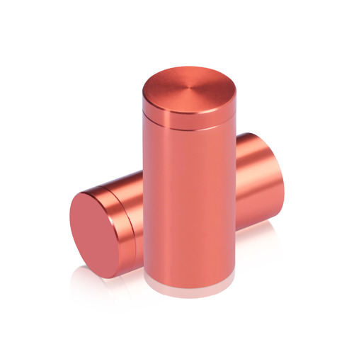 3/4'' Diameter X 1-1/2'' Barrel Length, Affordable Aluminum Standoffs, Copper Anodized Finish Easy Fasten Standoff (For Inside / Outside use) [Required Material Hole Size: 7/16'']