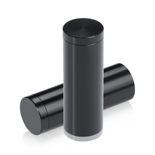 3/4'' Diameter X 2'' Barrel Length, Affordable Aluminum Standoffs, Black Anodized Finish Easy Fasten Standoff (For Inside / Outside use) [Required Material Hole Size: 7/16'']