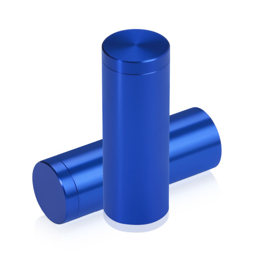 3/4'' Diameter X 2'' Barrel Length, Affordable Aluminum Standoffs, Blue Anodized Finish Easy Fasten Standoff (For Inside / Outside use) [Required Material Hole Size: 7/16'']