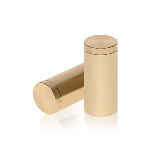 3/4'' Diameter X 2'' Barrel Length, Affordable Aluminum Standoffs, Champagne Anodized Finish Easy Fasten Standoff (For Inside / Outside use) [Required Material Hole Size: 7/16'']