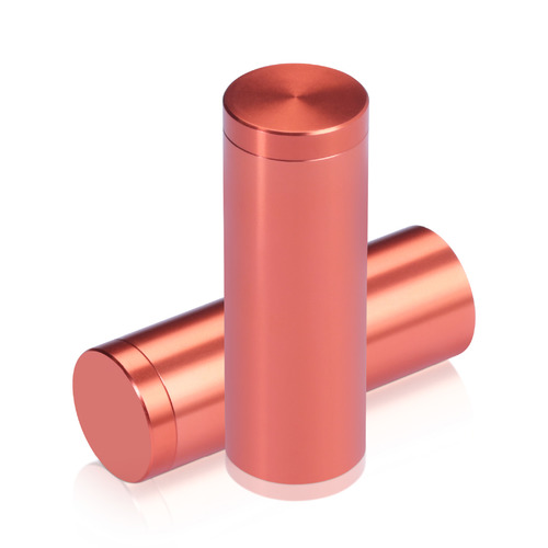 3/4'' Diameter X 2'' Barrel Length, Affordable Aluminum Standoffs, Copper Anodized Finish Easy Fasten Standoff (For Inside / Outside use) [Required Material Hole Size: 7/16'']