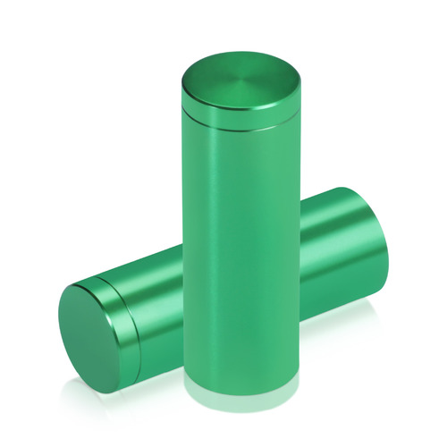 3/4'' Diameter X 2'' Barrel Length, Affordable Aluminum Standoffs, Green Anodized Finish Easy Fasten Standoff (For Inside / Outside use) [Required Material Hole Size: 7/16'']
