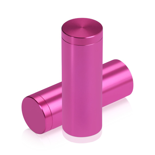 3/4'' Diameter X 2'' Barrel Length, Affordable Aluminum Standoffs, Rosy Pink Anodized Finish Easy Fasten Standoff (For Inside / Outside use) [Required Material Hole Size: 7/16'']
