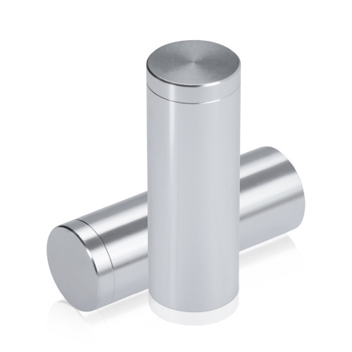 3/4'' Diameter X 2'' Barrel Length, Affordable Aluminum Standoffs, Silver Anodized Finish Easy Fasten Standoff (For Inside / Outside use) [Required Material Hole Size: 7/16'']