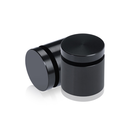 1'' Diameter X 3/4'' Barrel Length, Affordable Aluminum Standoffs, Black Anodized Finish Easy Fasten Standoff (For Inside / Outside use) [Required Material Hole Size: 7/16'']