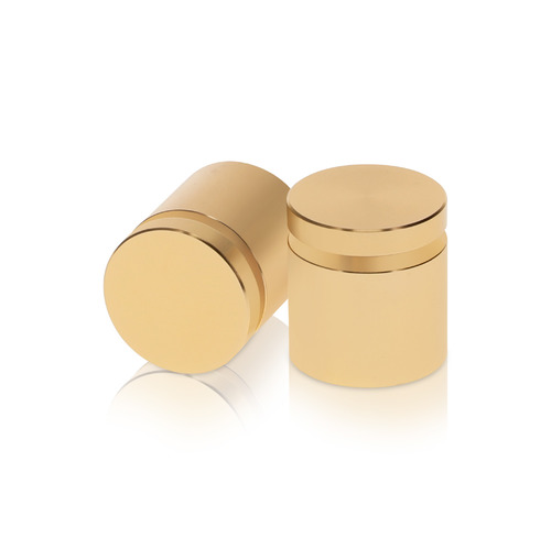 1'' Diameter X 3/4'' Barrel Length, Affordable Aluminum Standoffs, Champagne Anodized Finish Easy Fasten Standoff (For Inside / Outside use) [Required Material Hole Size: 7/16'']