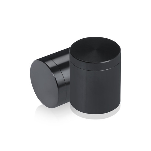 1'' Diameter X 1'' Barrel Length, Affordable Aluminum Standoffs, Black Anodized Finish Easy Fasten Standoff (For Inside / Outside use) [Required Material Hole Size: 7/16'']