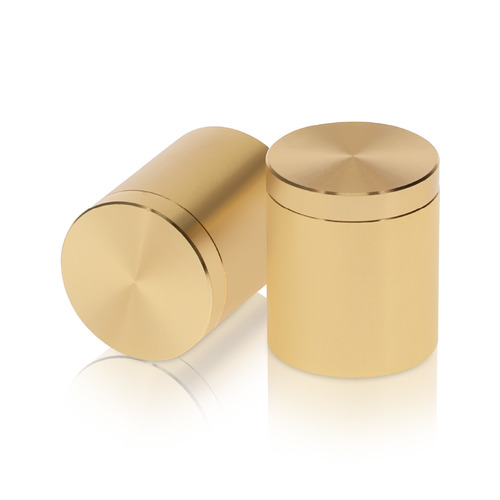 1'' Diameter X 1'' Barrel Length, Affordable Aluminum Standoffs, Champagne Anodized Finish Easy Fasten Standoff (For Inside / Outside use) [Required Material Hole Size: 7/16'']