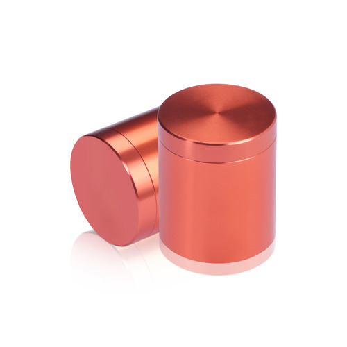 1'' Diameter X 1'' Barrel Length, Affordable Aluminum Standoffs, Copper Anodized Finish Easy Fasten Standoff (For Inside / Outside use) [Required Material Hole Size: 7/16'']