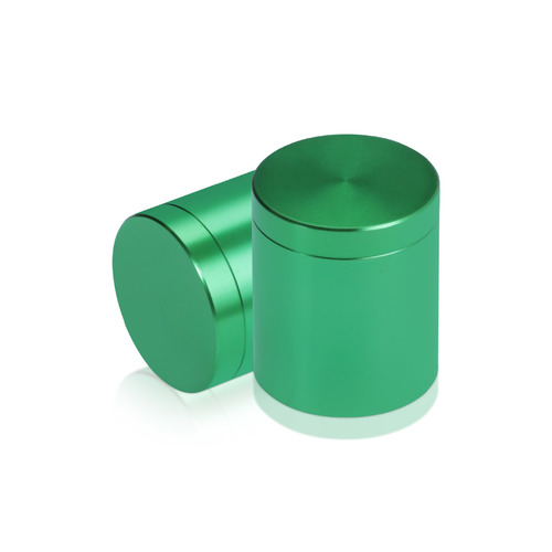 1'' Diameter X 1'' Barrel Length, Affordable Aluminum Standoffs, Green Anodized Finish Easy Fasten Standoff (For Inside / Outside use) [Required Material Hole Size: 7/16'']