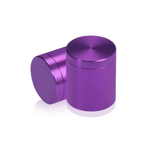 1'' Diameter X 1'' Barrel Length, Affordable Aluminum Standoffs, Purple Anodized Finish Easy Fasten Standoff (For Inside / Outside use) [Required Material Hole Size: 7/16'']
