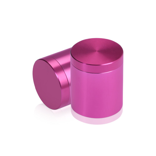 1'' Diameter X 1'' Barrel Length, Affordable Aluminum Standoffs, Rosy Pink Anodized Finish Easy Fasten Standoff (For Inside / Outside use) [Required Material Hole Size: 7/16'']