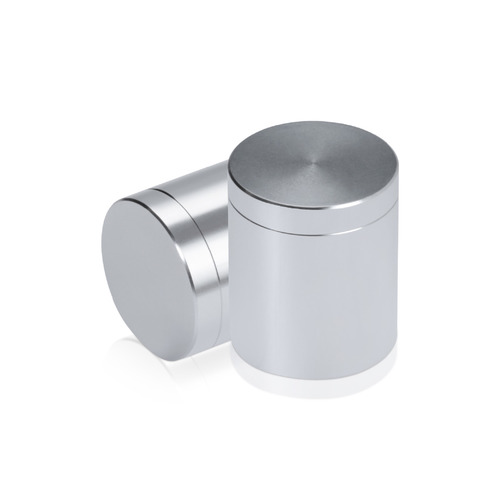 1'' Diameter X 1'' Barrel Length, Affordable Aluminum Standoffs, Silver Anodized Finish Easy Fasten Standoff (For Inside / Outside use) [Required Material Hole Size: 7/16'']