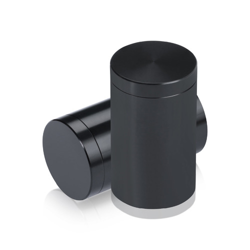 1'' Diameter X 1-1/2'' Barrel Length, Affordable Aluminum Standoffs, Black Anodized Finish Easy Fasten Standoff (For Inside / Outside use) [Required Material Hole Size: 7/16'']