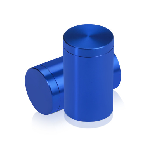 1'' Diameter X 1-1/2'' Barrel Length, Affordable Aluminum Standoffs, Blue Anodized Finish Easy Fasten Standoff (For Inside / Outside use) [Required Material Hole Size: 7/16'']