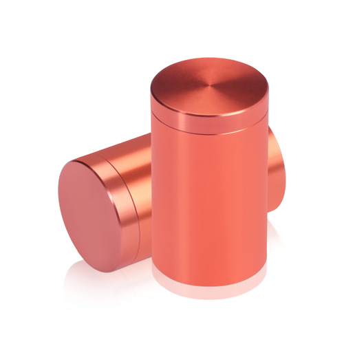 1'' Diameter X 1-1/2'' Barrel Length, Affordable Aluminum Standoffs, Copper Anodized Finish Easy Fasten Standoff (For Inside / Outside use) [Required Material Hole Size: 7/16'']