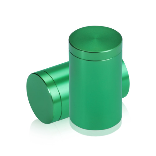 1'' Diameter X 1-1/2'' Barrel Length, Affordable Aluminum Standoffs, Green Anodized Finish Easy Fasten Standoff (For Inside / Outside use) [Required Material Hole Size: 7/16'']