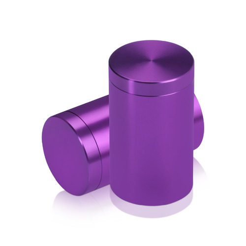 1'' Diameter X 1-1/2'' Barrel Length, Affordable Aluminum Standoffs, Purple Anodized Finish Easy Fasten Standoff (For Inside / Outside use) [Required Material Hole Size: 7/16'']