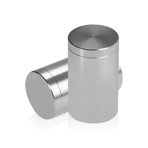 1'' Diameter X 1-1/2'' Barrel Length, Affordable Aluminum Standoffs, Steel Grey Anodized Finish Easy Fasten Standoff (For Inside / Outside use) [Required Material Hole Size: 7/16'']