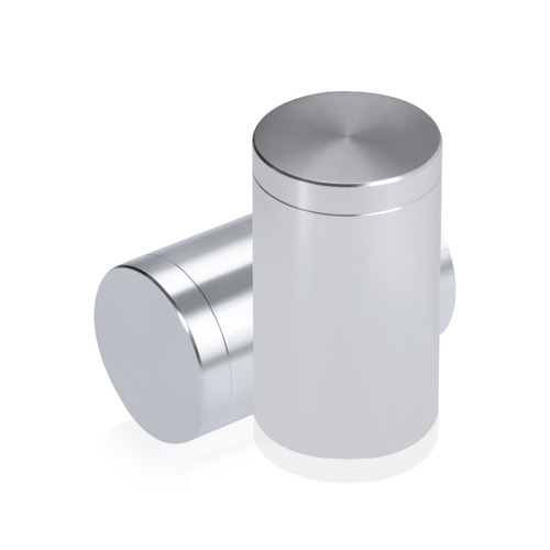 1'' Diameter X 1-1/2'' Barrel Length, Affordable Aluminum Standoffs, Silver Anodized Finish Easy Fasten Standoff (For Inside / Outside use) [Required Material Hole Size: 7/16'']
