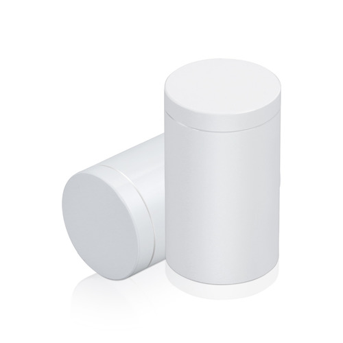 1'' Diameter X 1-1/2'' Barrel Length, Affordable Aluminum Standoffs, White Coated Finish Easy Fasten Standoff (For Inside / Outside use) [Required Material Hole Size: 7/16'']