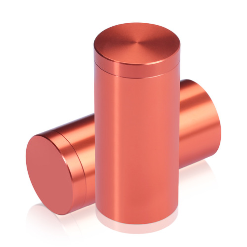 1'' Diameter X 2'' Barrel Length, Affordable Aluminum Standoffs, Copper Anodized Finish Easy Fasten Standoff (For Inside / Outside use) [Required Material Hole Size: 7/16'']