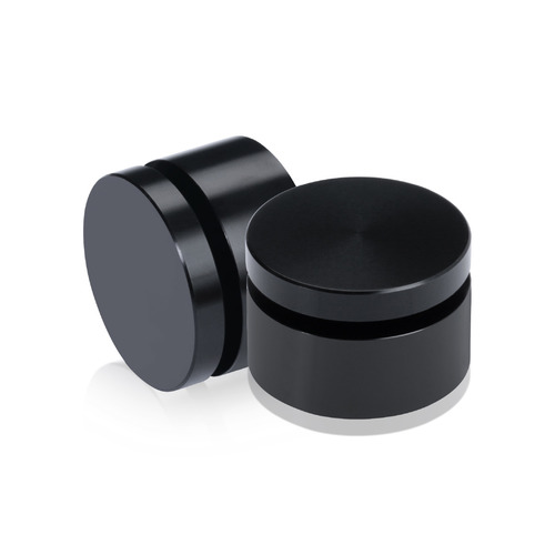 1-1/4'' Diameter X 1/2'' Barrel Length, Affordable Aluminum Standoffs, Black Anodized Finish Easy Fasten Standoff (For Inside / Outside use) [Required Material Hole Size: 7/16'']