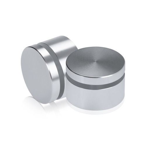 1-1/4'' Diameter X 1/2'' Barrel Length, Affordable Aluminum Standoffs, Silver Anodized Finish Easy Fasten Standoff (For Inside / Outside use) [Required Material Hole Size: 7/16'']